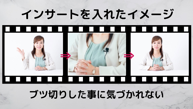ブツ切りにした動画にインサート画面を入れる